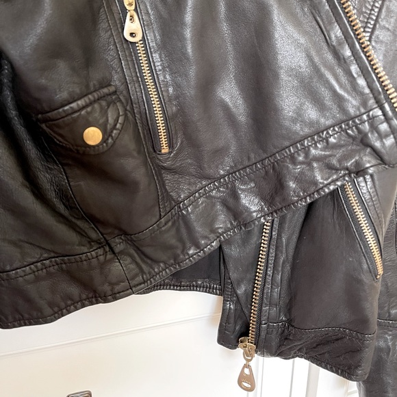 Doma Black Leather Moto Jacket (size M) - Picture 5 of 14